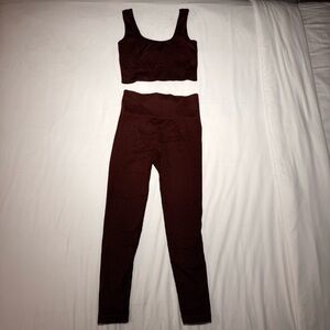 Women's Brown Activewear Set size medium